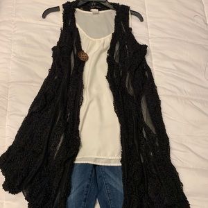 Black Lace Vest